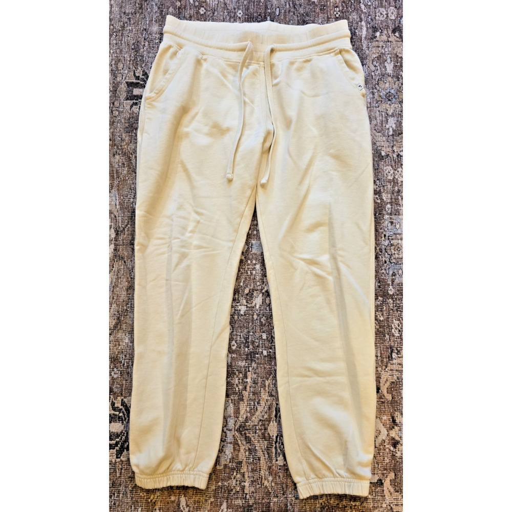 Pact Organic Cotton Jogger Sweatpants Stone Cream Beige Lounge Athleisure L - Picture 2 of 10